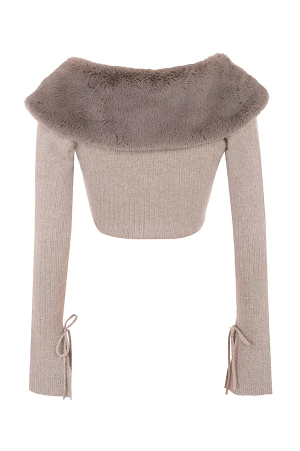 House Of CB DahliaBeige Cashmere Cardigan 8211 SALE Beige Women Tops