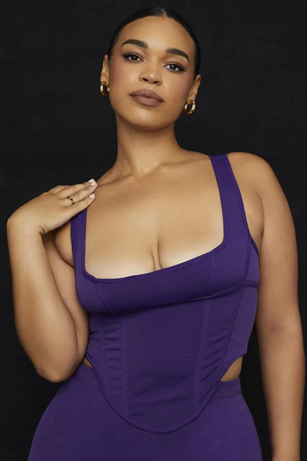 House Of CB EdettaGrape Mesh Corset Grape Women Corsets