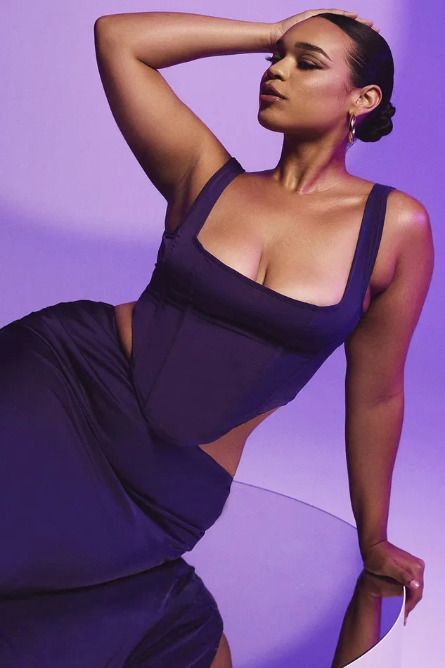 House Of CB EdettaGrape Mesh Corset Grape Women Corsets
