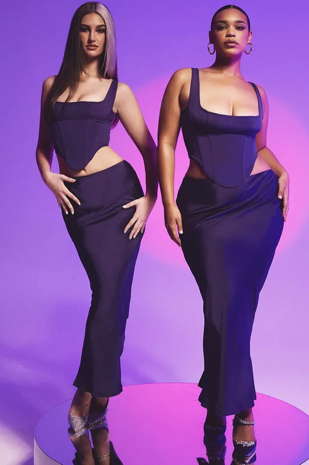 House Of CB EdettaGrape Mesh Corset Grape Women Corsets