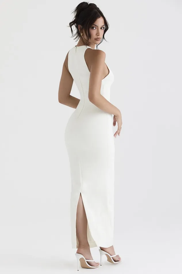 House Of CB EleanoraIvory Plunge Maxi Dress Ivory Women Bodycon Dresses