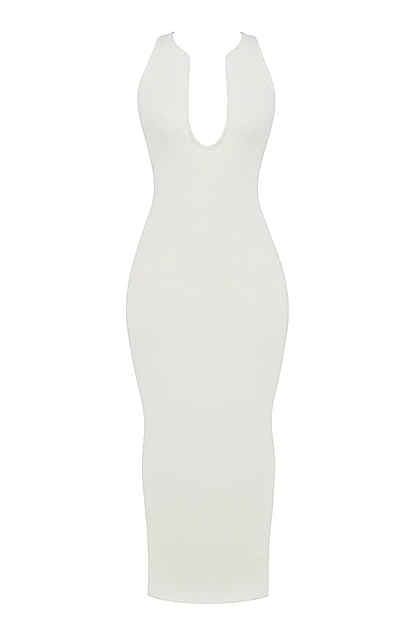 House Of CB EleanoraIvory Plunge Maxi Dress Ivory Women Bodycon Dresses