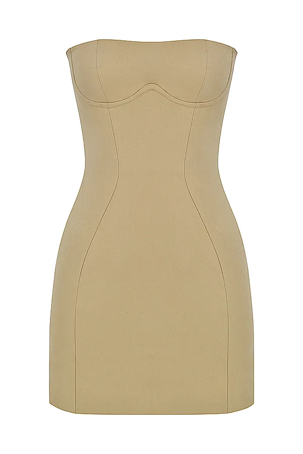 House Of CB ElissaStone Strapless Mini Dress 8211 SALE Stone Women Bodycon Dresses