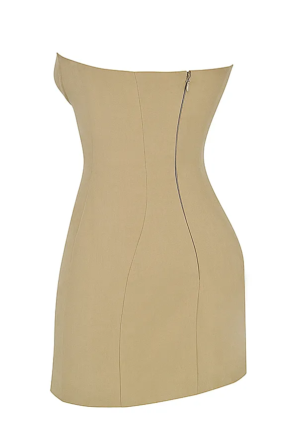 House Of CB ElissaStone Strapless Mini Dress 8211 SALE Stone Women Bodycon Dresses