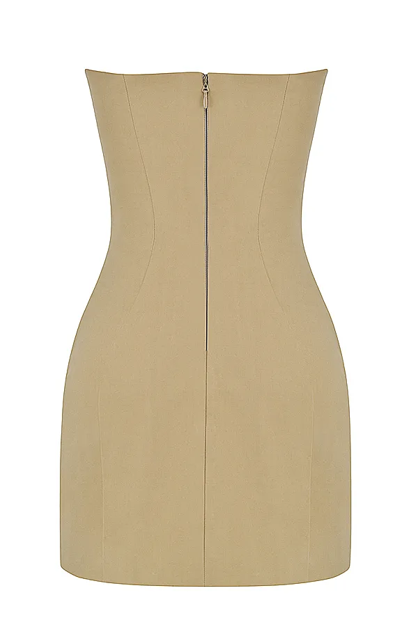 House Of CB ElissaStone Strapless Mini Dress 8211 SALE Stone Women Bodycon Dresses