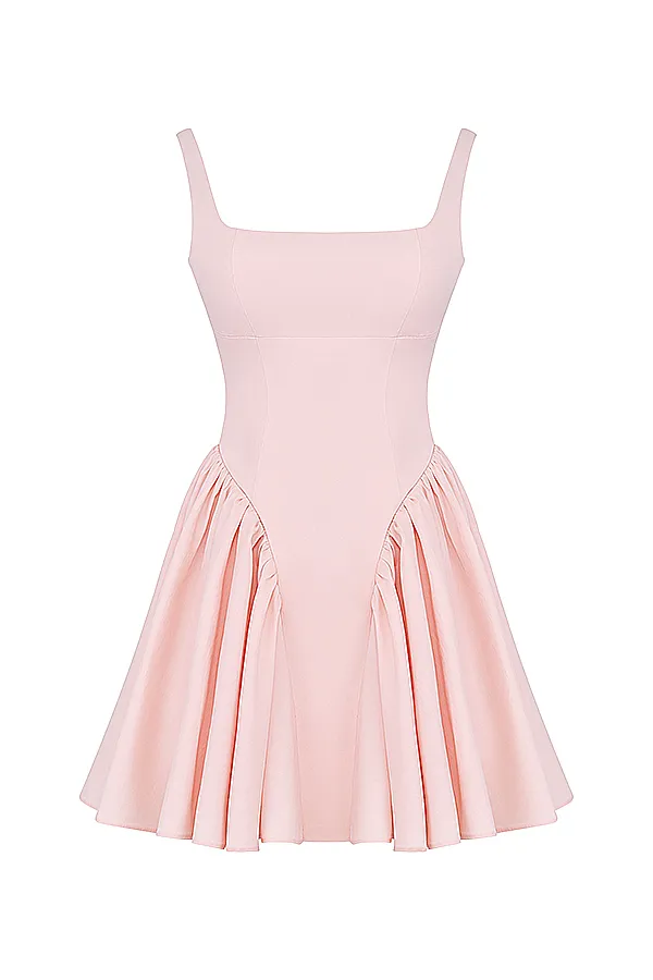 House Of CB FlorianneSoft Peach Bow Mini Dress Soft Women Corset Dresses