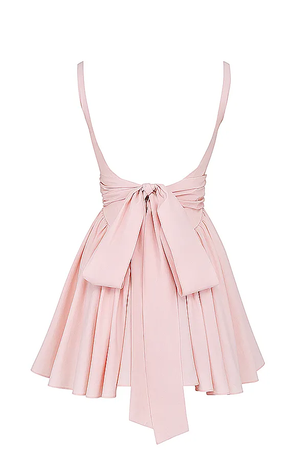 House Of CB FlorianneSoft Peach Bow Mini Dress Soft Women Corset Dresses