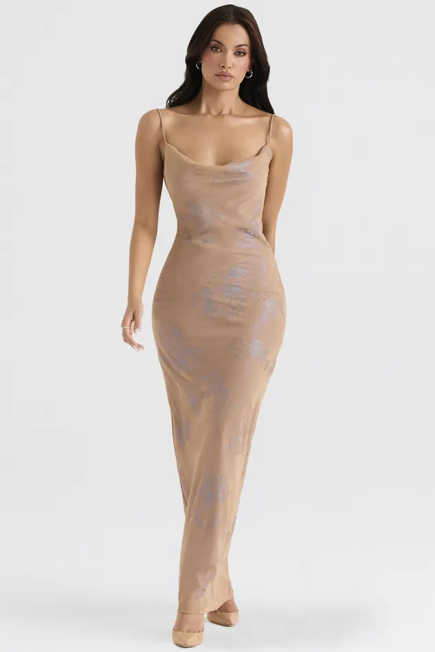 House Of CB GabrielleIridescent Cafe Au Lait Maxi Dress 8211 SALE Iridescent Women Maxi Dresses