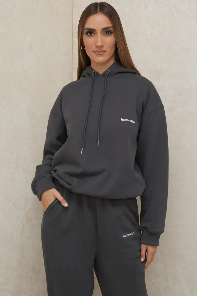 House Of CB HaloCharcoal Oversized Hoodie Charcoal Women Sweats