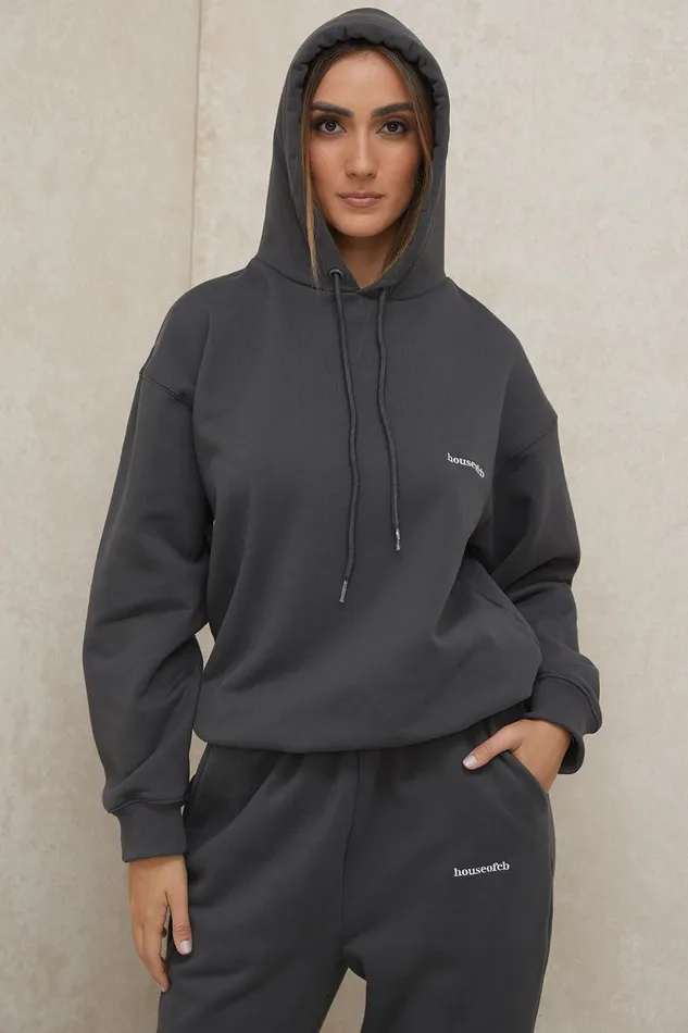 House Of CB HaloCharcoal Oversized Hoodie Charcoal Women Sweats