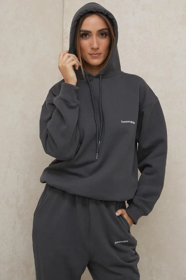 House Of CB HaloCharcoal Oversized Hoodie Charcoal Women Sweats