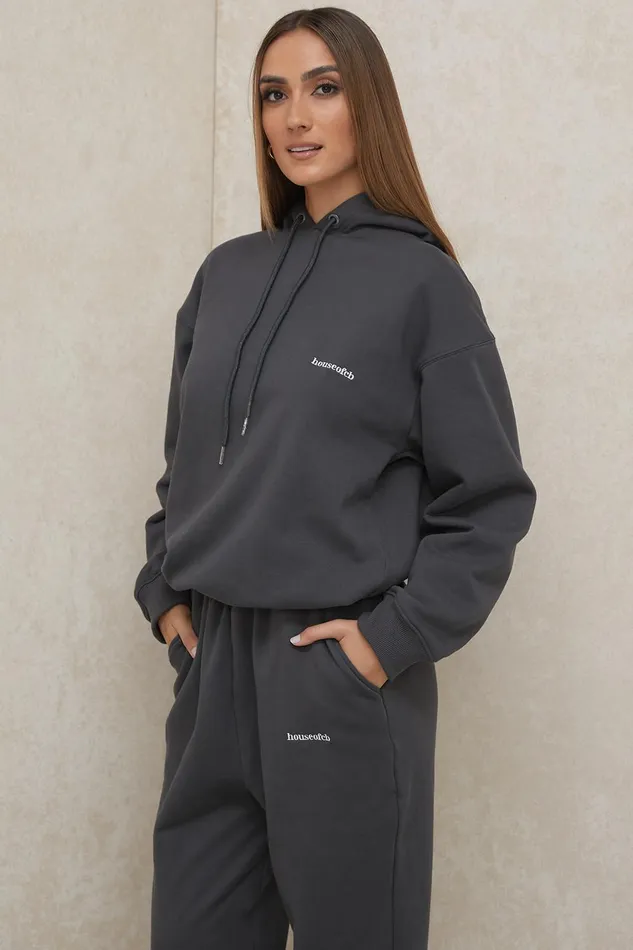 House Of CB HaloCharcoal Oversized Hoodie Charcoal Women Sweats