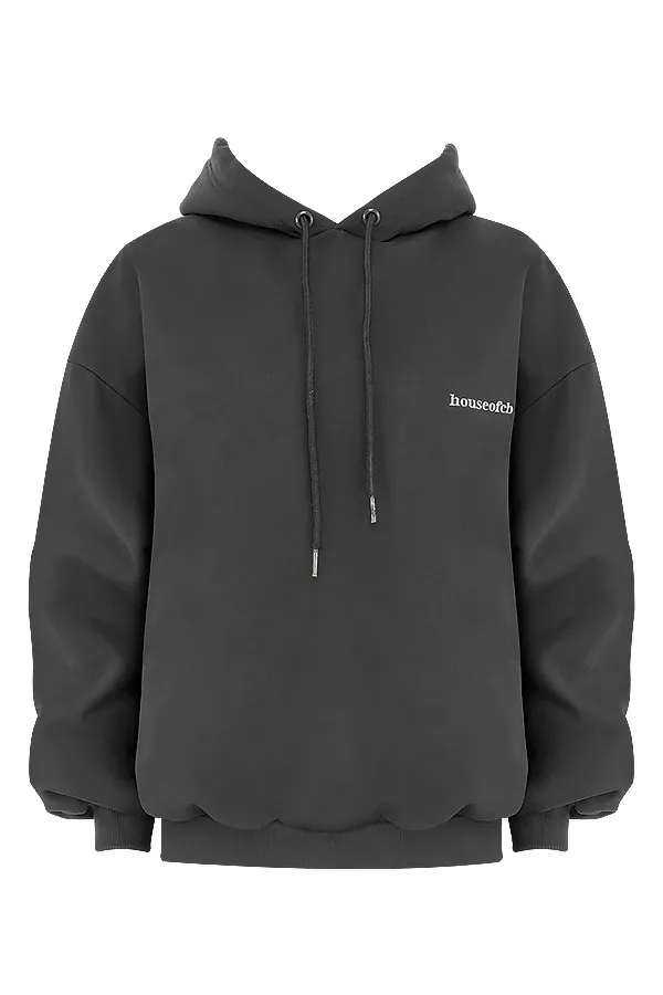 House Of CB HaloCharcoal Oversized Hoodie Charcoal Women Sweats