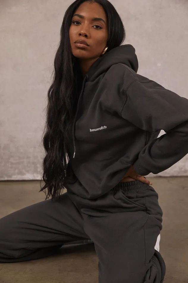 House Of CB HaloCharcoal Oversized Hoodie Charcoal Women Sweats