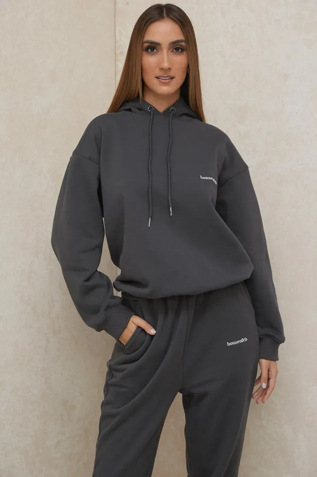 House Of CB HaloCharcoal Oversized Hoodie Charcoal Women Sweats