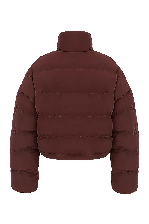 House Of CB HeroChocolate Oversized C Shape Puffer Jacket 8211 SALE Chocolate Women Outerwear