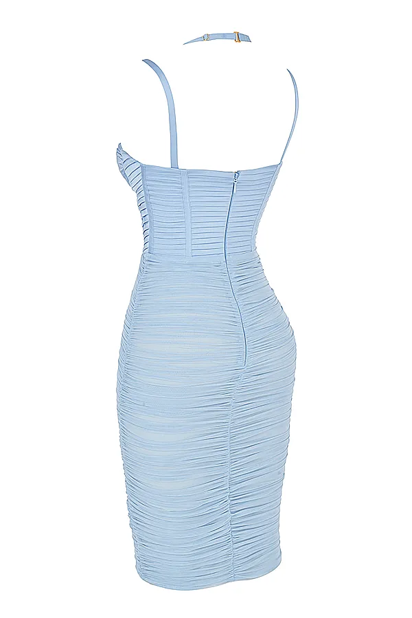 House Of CB JosephineBaby Blue Pleated Corset Midi Dress 8211 SALE Baby Women Midi Dresses