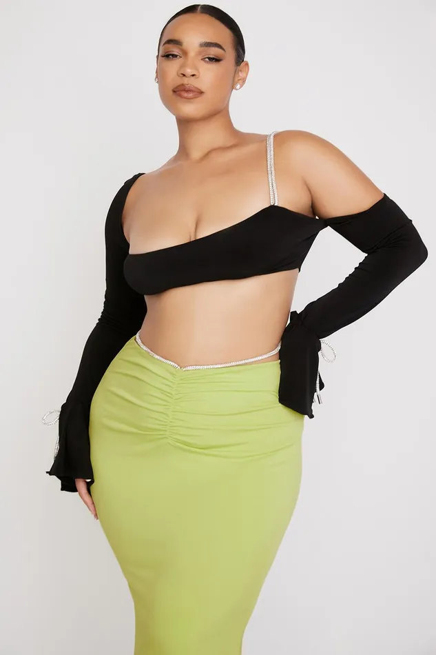 House Of CB JuneBlack Crystal Trim Bandeau Top 8211 SALE Black Women Tops