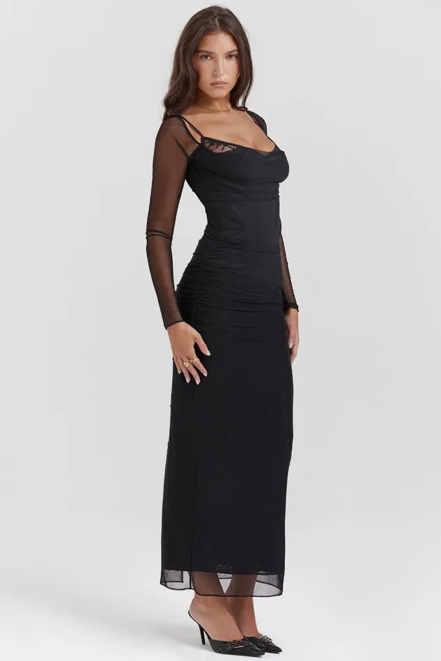 House Of CB KatarinaBlack Maxi Dress Black Women Corset Dresses