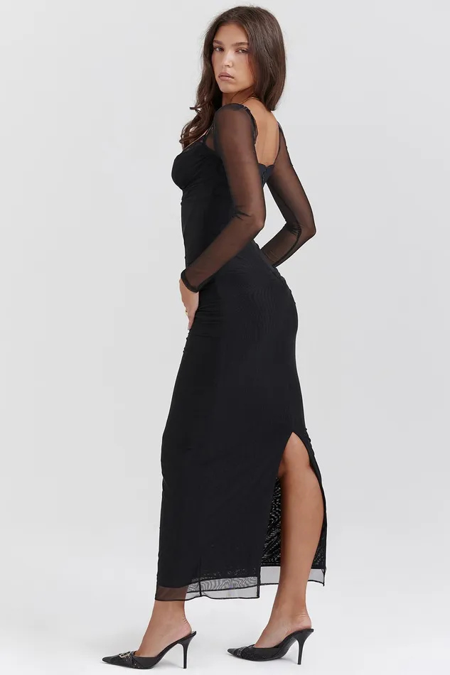 House Of CB KatarinaBlack Maxi Dress Black Women Corset Dresses