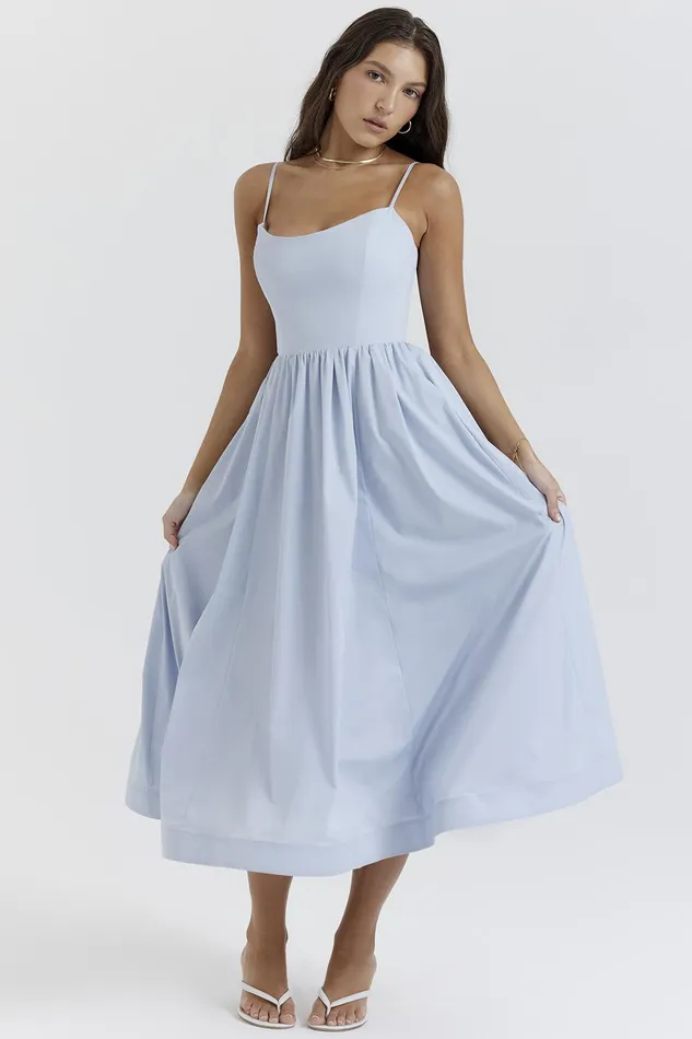 House Of CB LolitaSoft Blue Corset Sundress Soft Women Corset Dresses