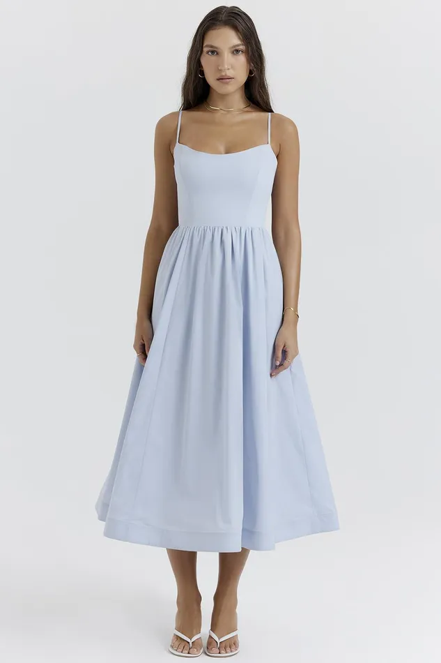 House Of CB LolitaSoft Blue Corset Sundress Soft Women Corset Dresses