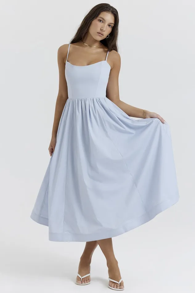 House Of CB LolitaSoft Blue Corset Sundress Soft Women Corset Dresses