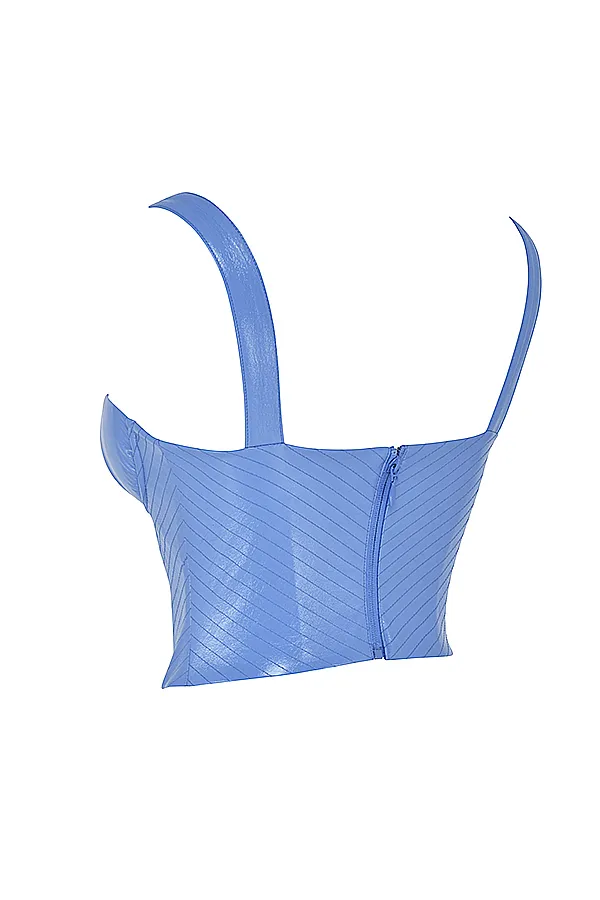 House Of CB MelissaCornflower Blue Vegan Leather Corset 8211 SALE Cornflower Women Corsets