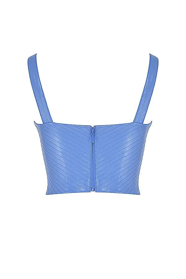 House Of CB MelissaCornflower Blue Vegan Leather Corset 8211 SALE Cornflower Women Corsets