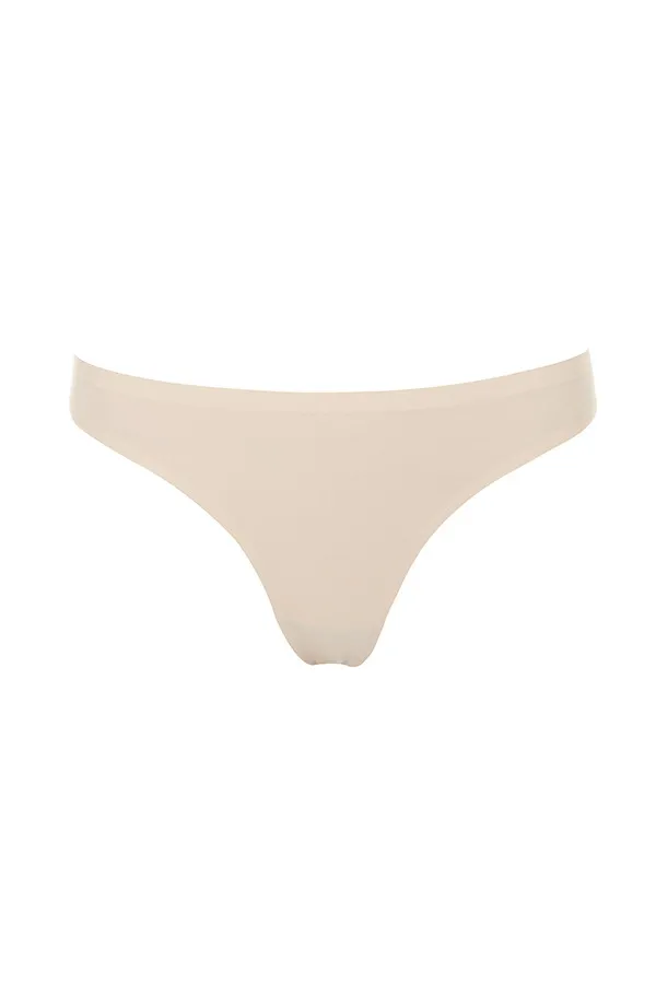 House Of CB MicromodalBeige Seamless Thong Beige Women