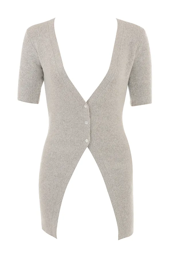 House Of CB OpalOatmeal Ribbed Knit Cardigan 8211 SALE Oatmeal Women Tops
