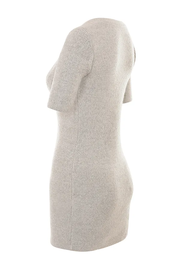 House Of CB OpalOatmeal Ribbed Knit Cardigan 8211 SALE Oatmeal Women Tops