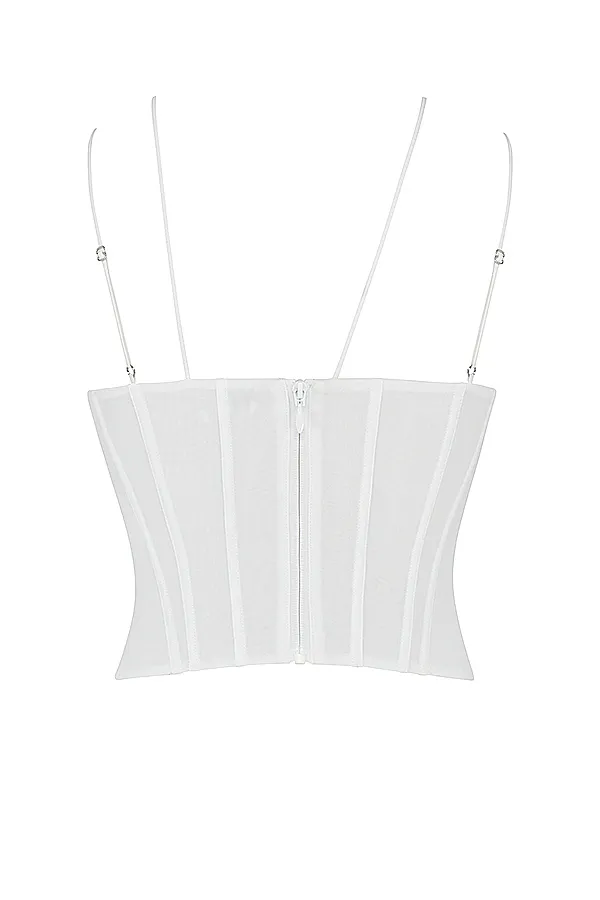 House Of CB OrlaWhite Chiffon Strappy Corset 8211 SALE White Women Corsets