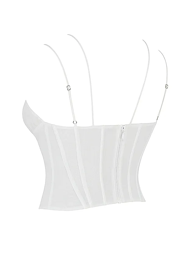 House Of CB OrlaWhite Chiffon Strappy Corset 8211 SALE White Women Corsets