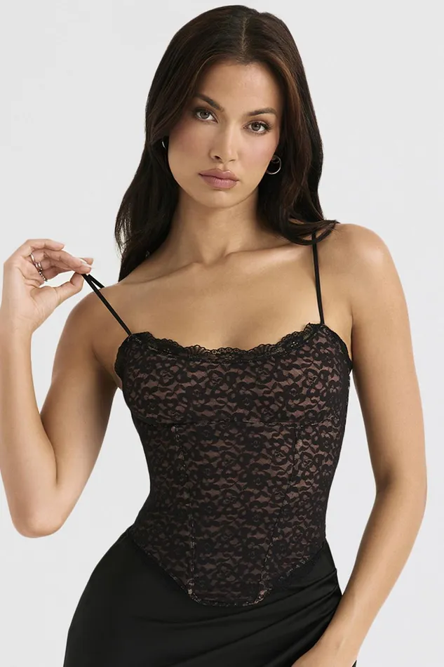 House Of CB RominaBlack Lace Corset Black Women Corsets