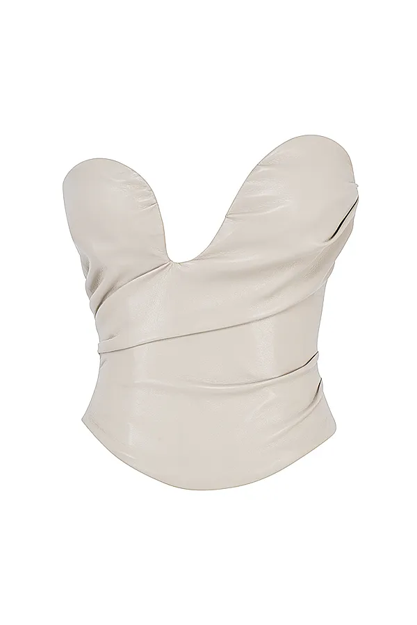 House Of CB SaffiraFog Plunge Vegan Leather Corset Fog Women Corsets