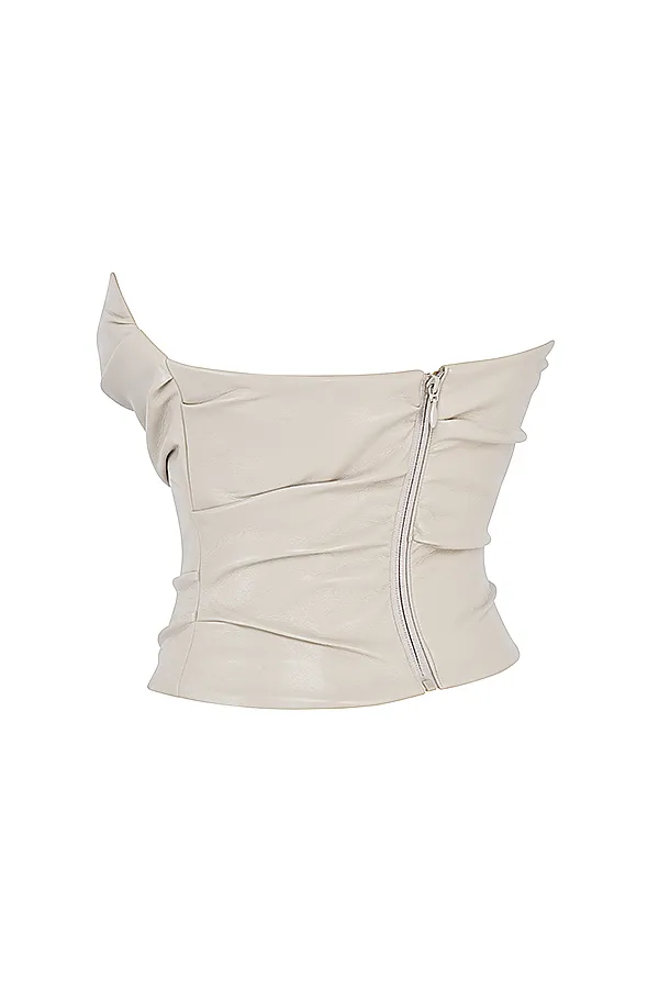 House Of CB SaffiraFog Plunge Vegan Leather Corset Fog Women Corsets