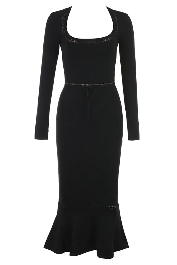 House Of CB SashaBlack Dainty Knit Midi Dress 8211 SALE Black Women Bodycon Dresses
