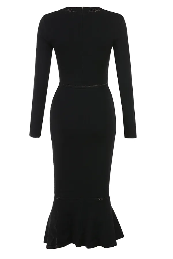 House Of CB SashaBlack Dainty Knit Midi Dress 8211 SALE Black Women Bodycon Dresses