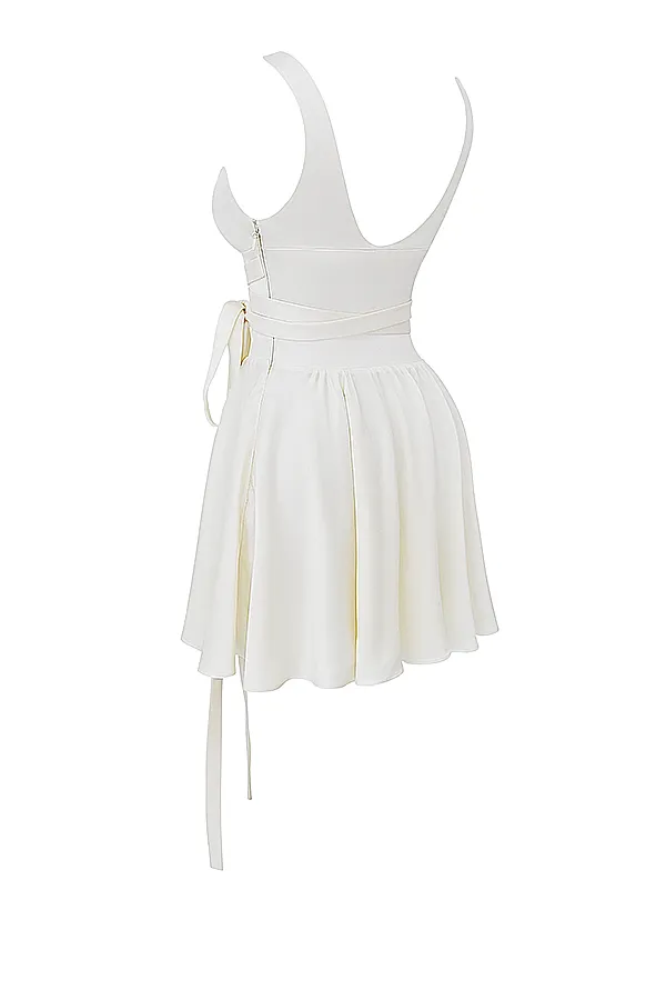 House Of CB ShiemaIvory Floaty Mini Dress Ivory Women Mini Dresses