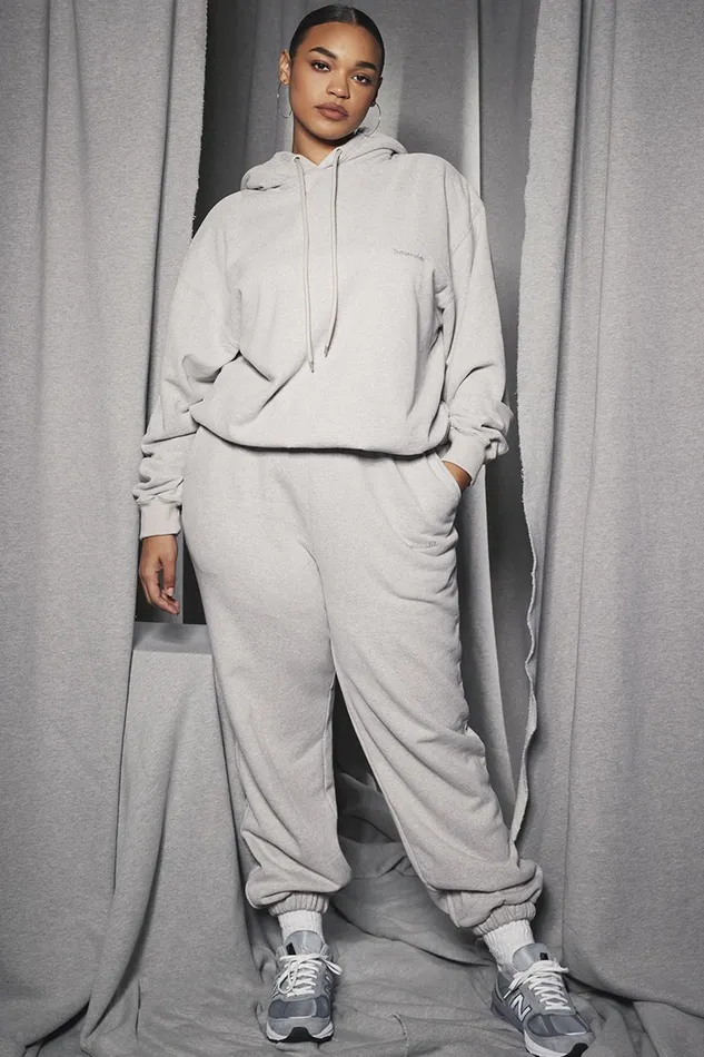 House Of CB SkyLight Grey Fleece Back Jogging Trousers Light Women Trousers