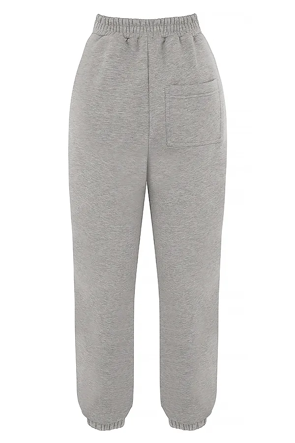 House Of CB SkyLight Grey Fleece Back Jogging Trousers Light Women Trousers