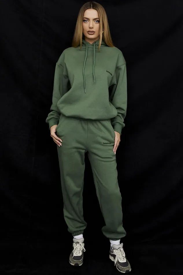House Of CB SkyMoss Fleece Back Jogging Trousers Moss Women Sweats