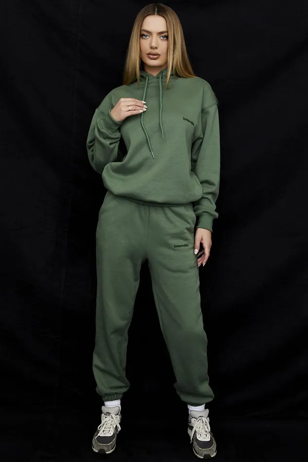 House Of CB SkyMoss Fleece Back Jogging Trousers Moss Women Sweats