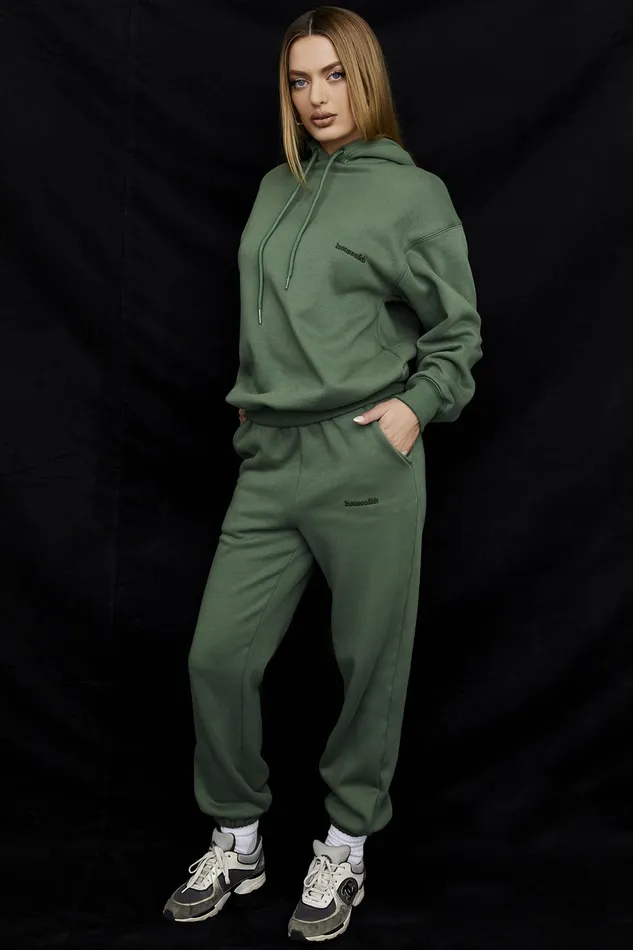 House Of CB SkyMoss Fleece Back Jogging Trousers Moss Women Sweats