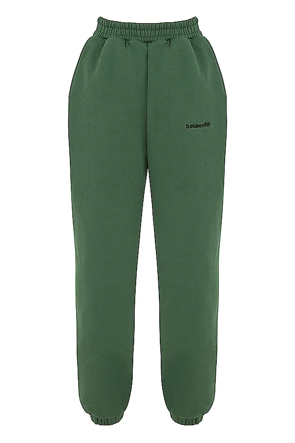 House Of CB SkyMoss Fleece Back Jogging Trousers Moss Women Sweats
