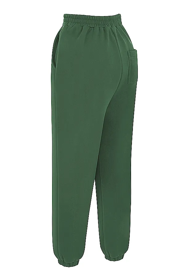 House Of CB SkyMoss Fleece Back Jogging Trousers Moss Women Sweats
