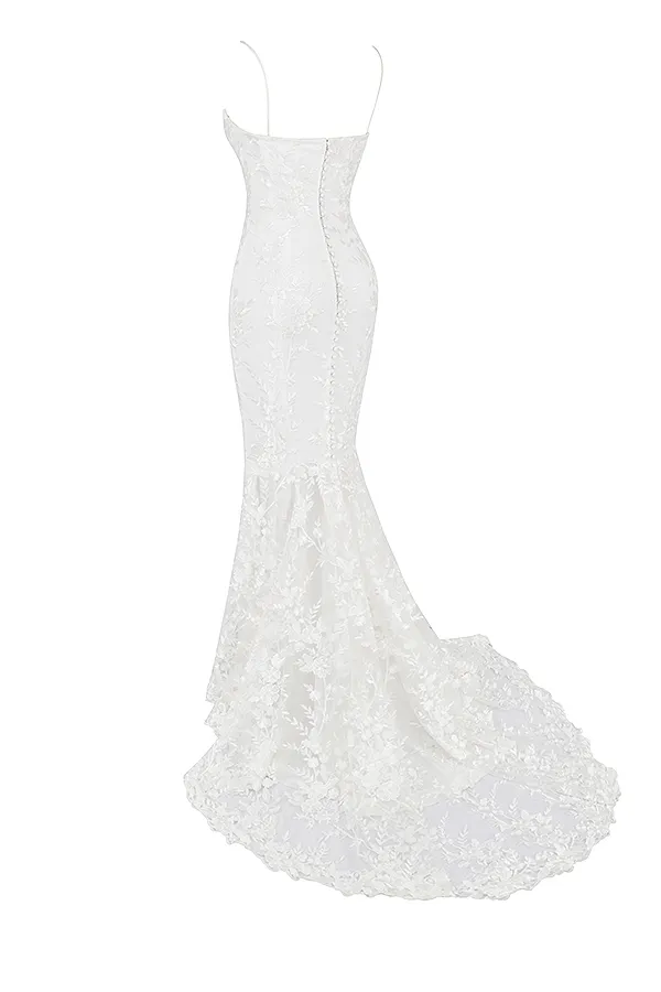 House Of CB SoleneWhite Lace Bridal Gown White Women Maxi Dresses