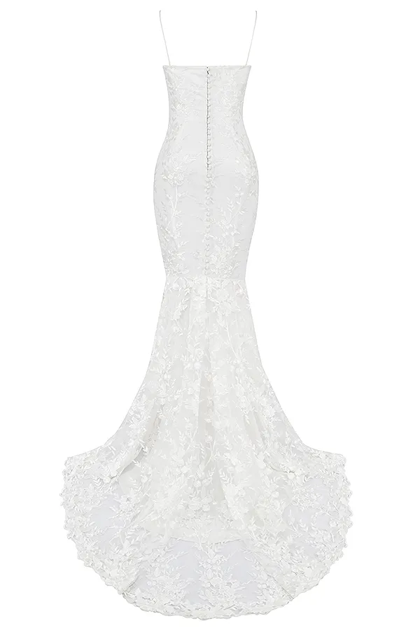 House Of CB SoleneWhite Lace Bridal Gown White Women Maxi Dresses