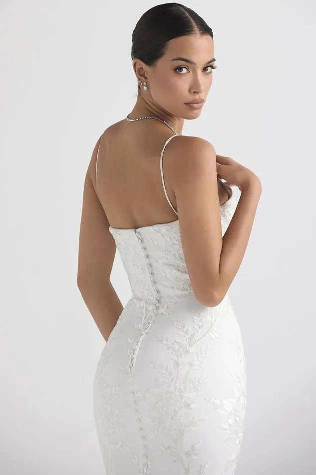 House Of CB SoleneWhite Lace Bridal Gown White Women Maxi Dresses
